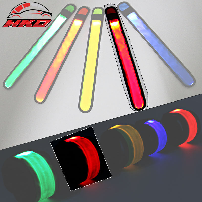 LED Slap Armband Lights Glow Band for Running 35cm Red Color