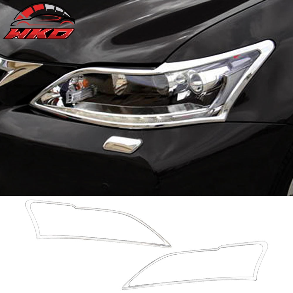 Fits 11-13 Lexus CT200h Chrome ABS Front Headlight Bezels Covers Trim 2PCS Set