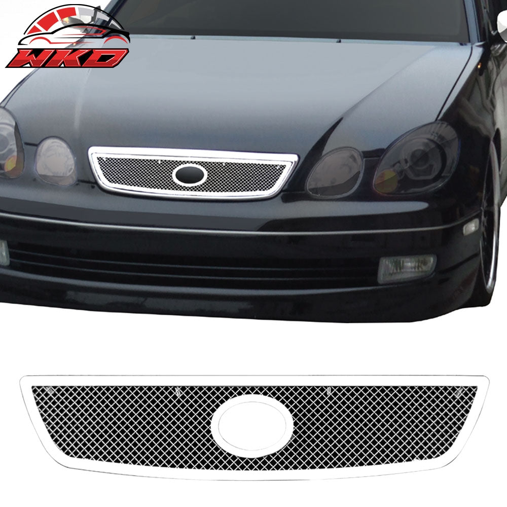 Fits 98-00 Lexus GS300 Mesh Style Chrome Front Insert Grille Stainless Steel