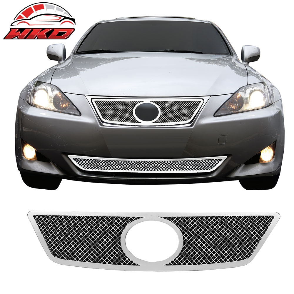 Fits 06-08 Lexus IS250 Mesh Style Chrome Front Insert Grille Stainless Steel