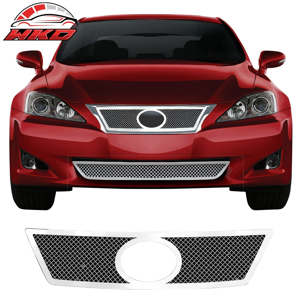 Fits 09-10 Lexus IS250 Mesh Style Chrome Front Insert Grille Stainless Steel