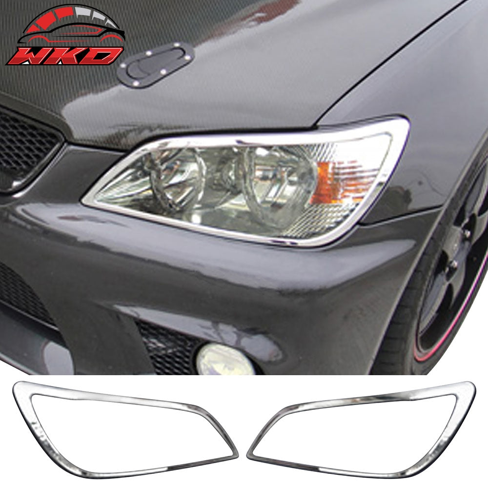 Fits 01-05 Lexus IS300 Chrome ABS Front Headlight Bezels Covers 2PCS Set