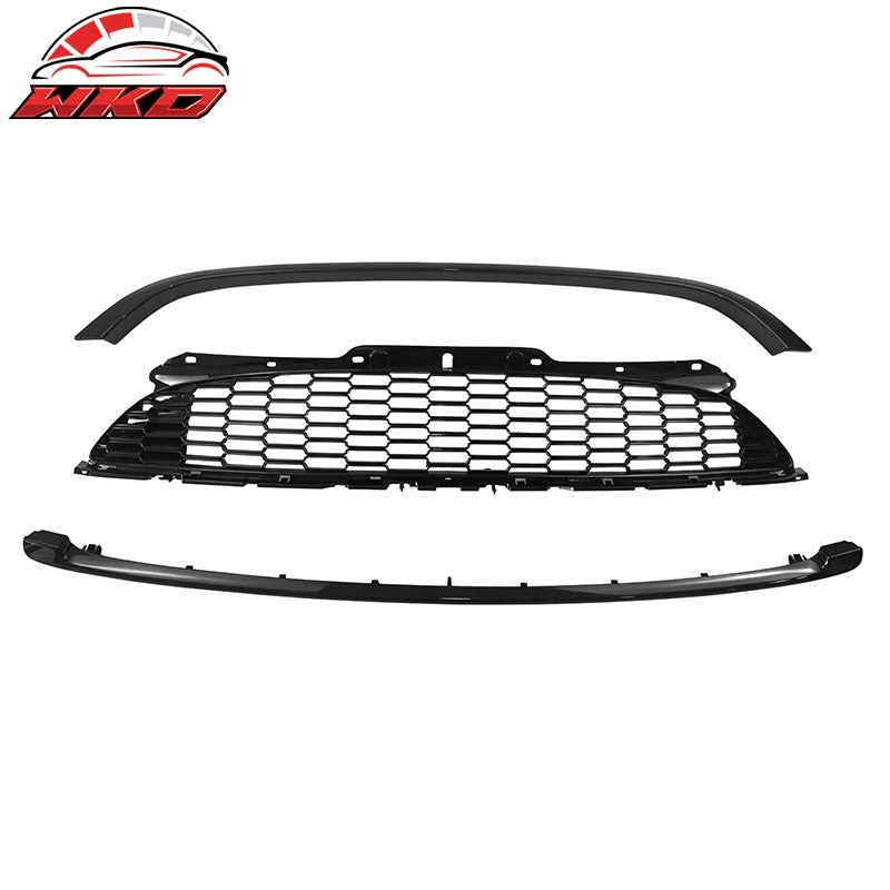 For 08-15 Mini Cooper S JCW R55 R56 R57 R58 R59 Gloss Black Front Grille w/Frame