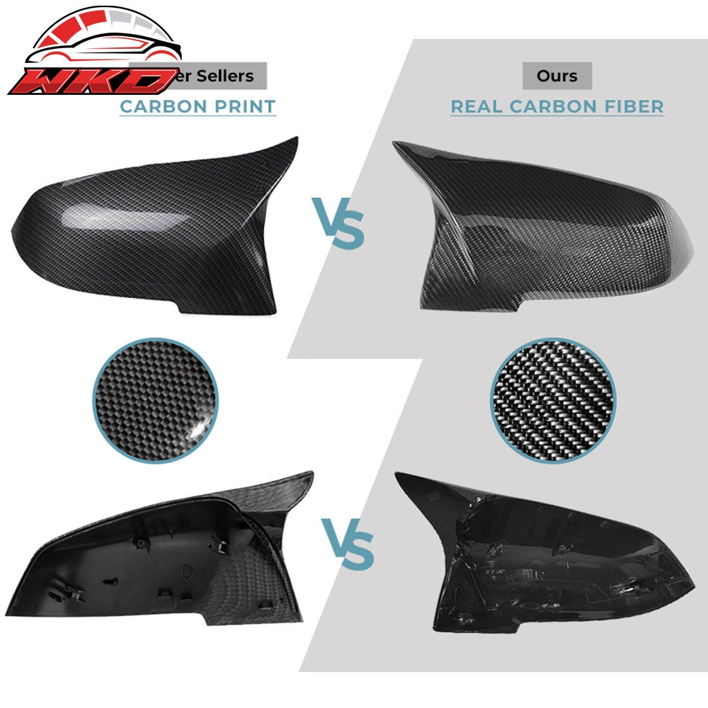 Fits BMW F20 F22 F30 F31 F32 F33 F35 F34 Side View Mirror Cover Carbon Fiber 2PC