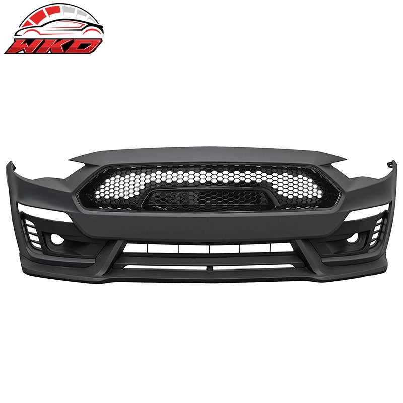 Fits 18-23 Mustang Front Bumper Cover Shelby Super Snake Style with Gloss Grille