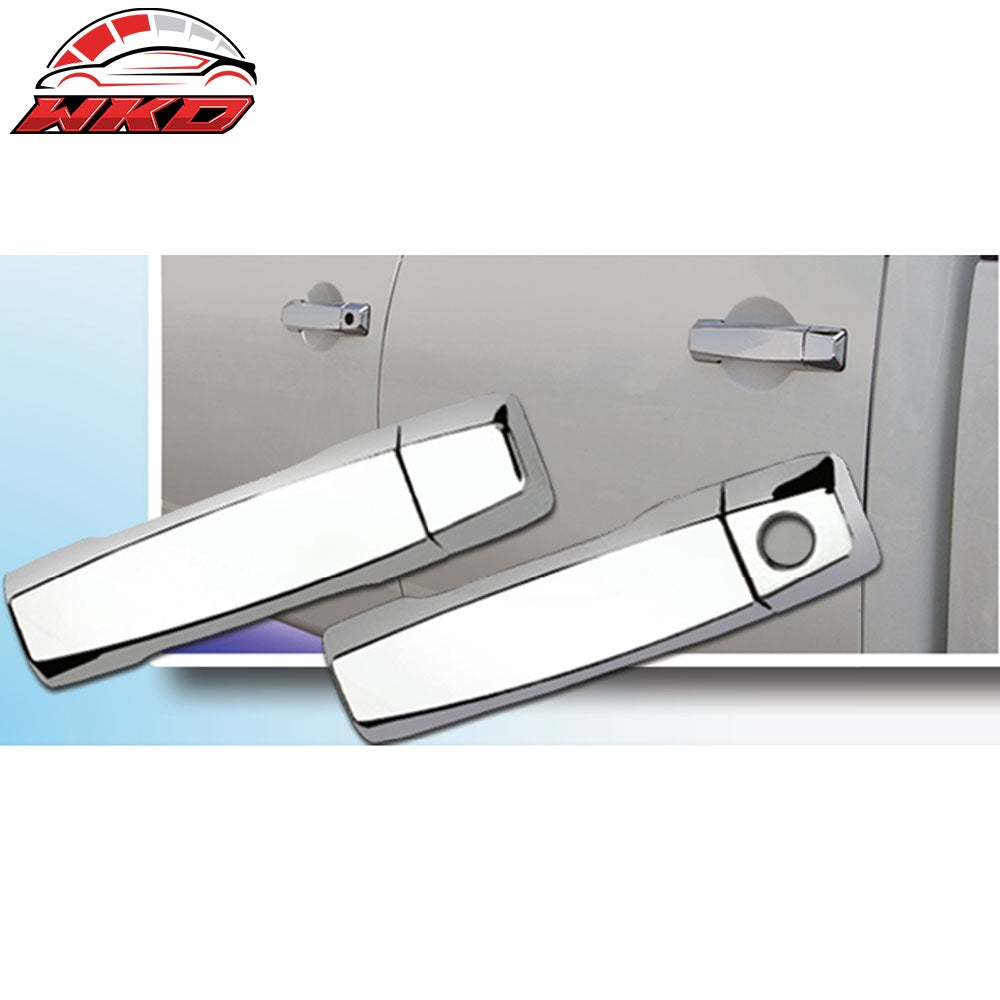 Fits 04-16 Nissan Titan & XD 4PC Front Rear Door Handle Cover W/1-Keyhole Chrome