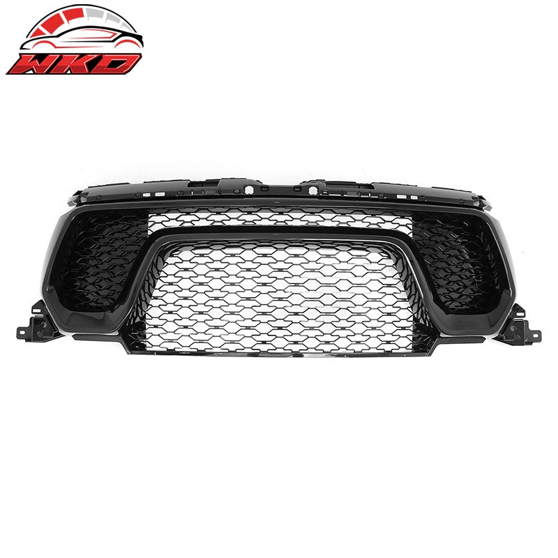 For 19-24 Ram 1500 Rebel OE Style Front Bumper Hood Grille Cover Gloss Black ABS