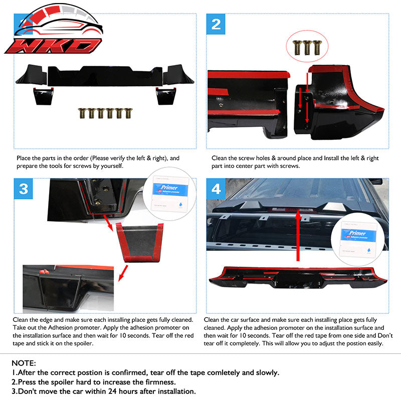 Fits 13-18 Ram 1500 All Cab & Bed Size IKON Carbon Fiber Print ABS Roof Spoiler