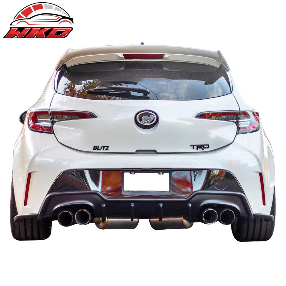 Fits 19-22 Toyota Corolla E210 Hatchback T Style Matte Black Rear Bumper Aprons