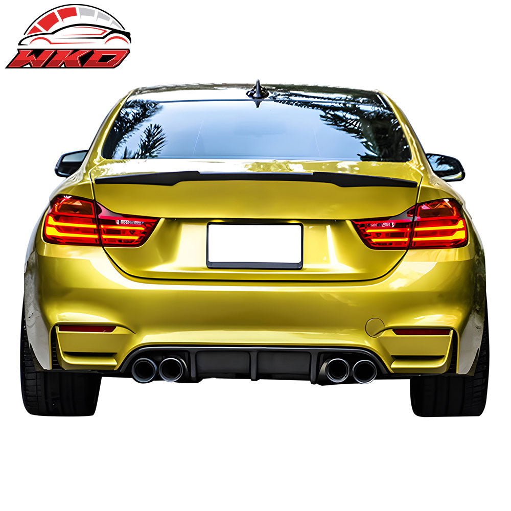 Fits 14-20 BMW F32 4 Series M4 Style Rear Bumper Conversion 2 Tips Outlet