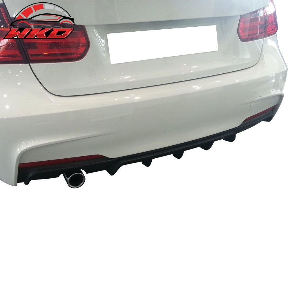 Fits 12-18 BMW F30 M Sport M Performance Rear Bumper Cover Single Muffler Outlet