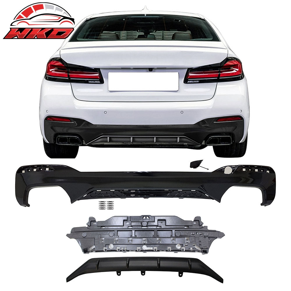 Fits 2021-2023 BMW G30 G31 LCI 5-Series M550i MP Style Rear Bumper Lip Diffuser