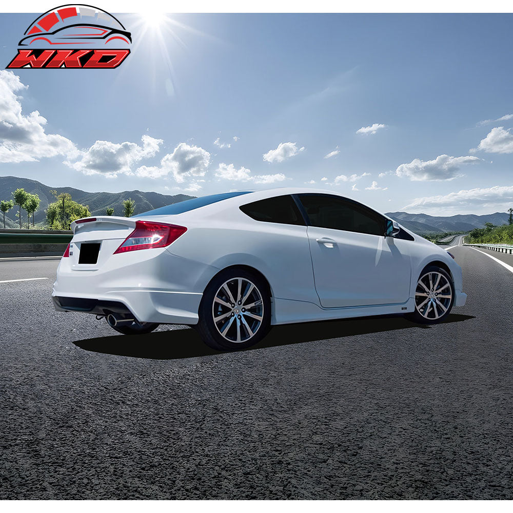 Fits 12-13 Honda Civic Coupe Si Only HFP Style Rear Bumper Lip Side Aprons PU
