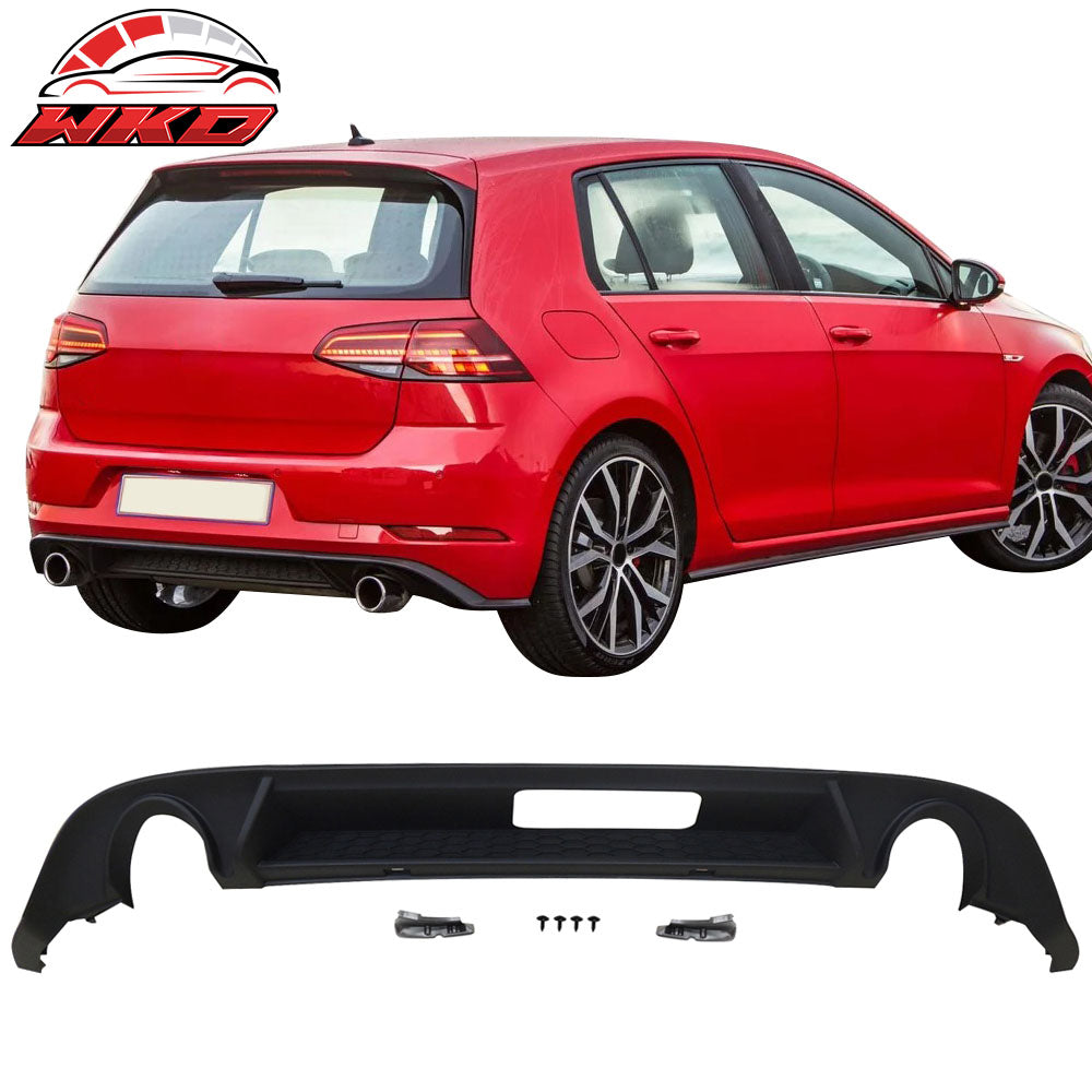 Fits 17-19 VW Golf MK7 7.5 Rear Diffuser Bumper Single Muffler Twin Outlet