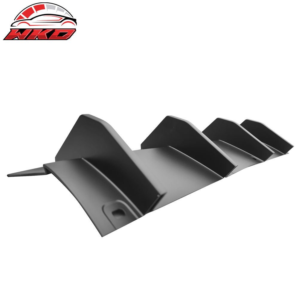 Fits 15-23 Dodge Challenger Rear Bumper Lip Diffuser 4 Shark Fin Spoiler Wing