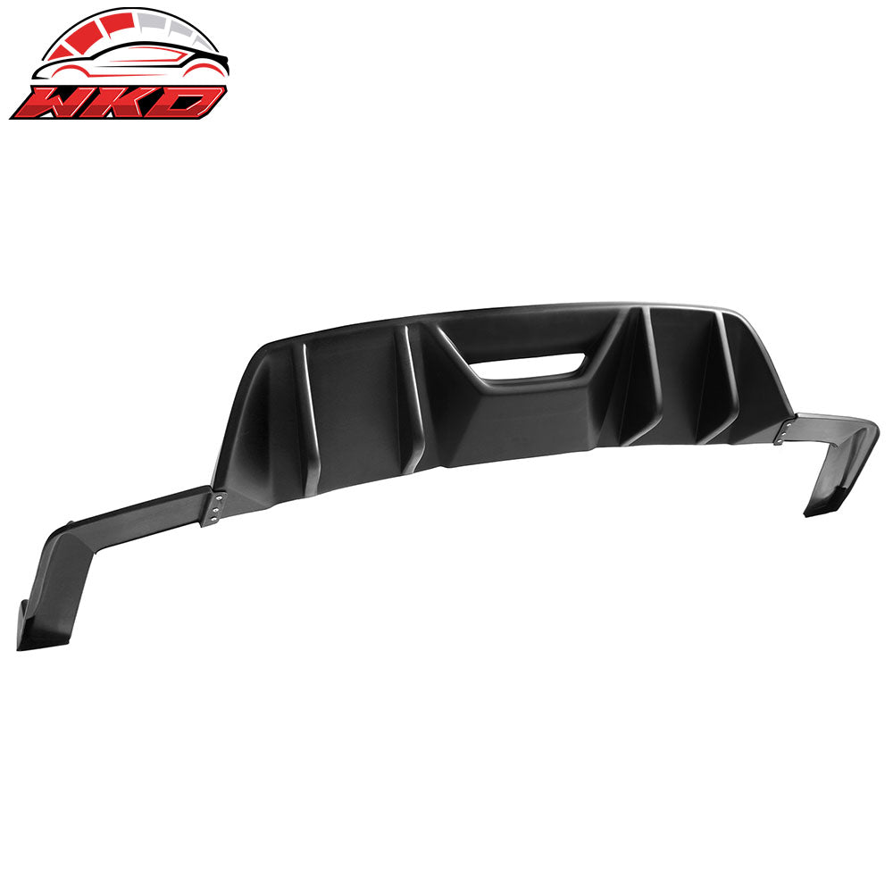 Fits 15-17 Ford Mustang HN Style Rear Bumper Lip Diffuser 3PC Matte Black - PP