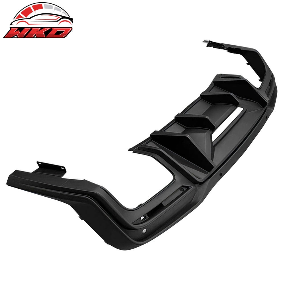 Fits 24-26 Mustang 7th Gen S650 Rock Style PP Rear Bumper Diffuser Matte Black