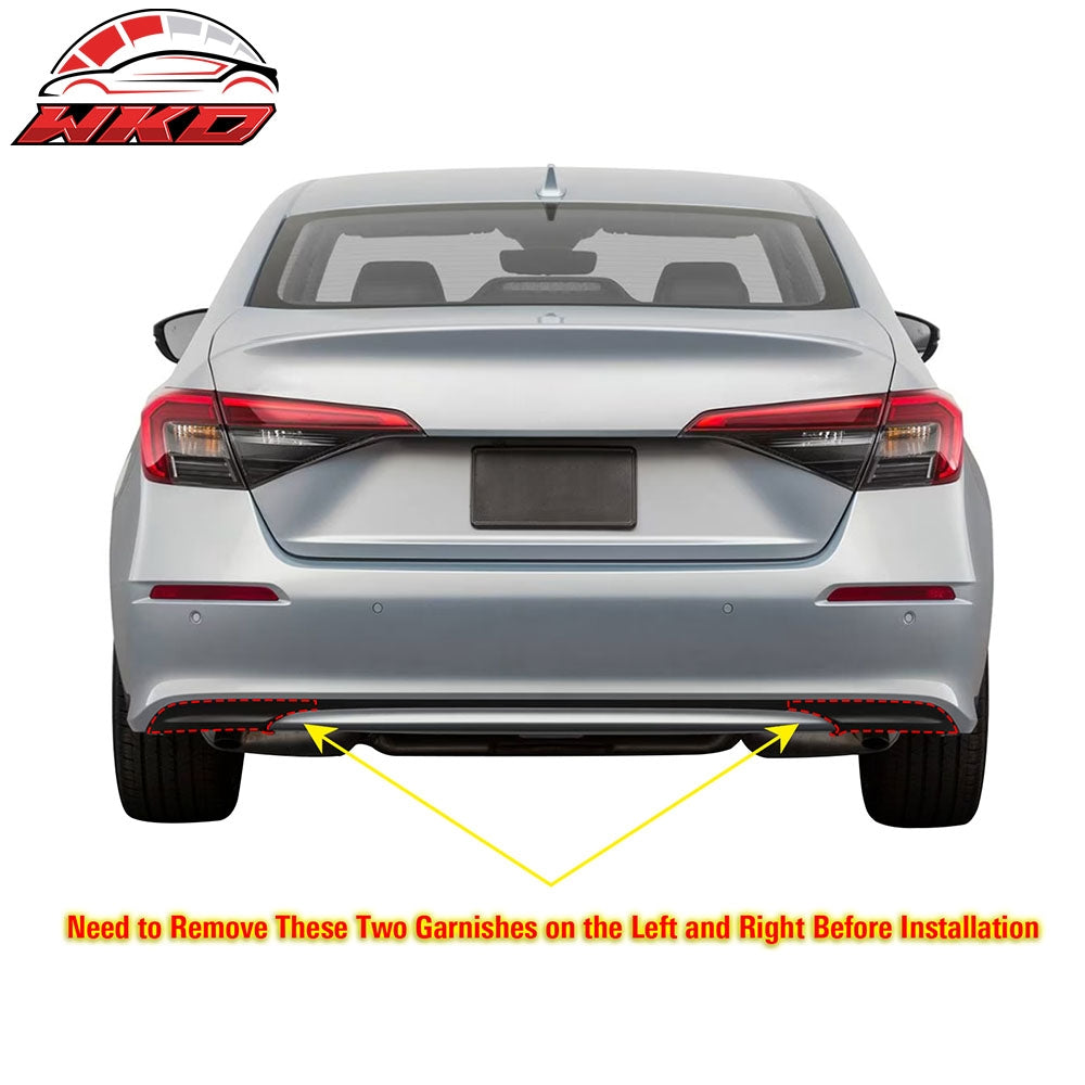 Fits 22-26 Honda Civic 11th FE-C Style Rear Bumper Lip Diffuser Spat Matte Black