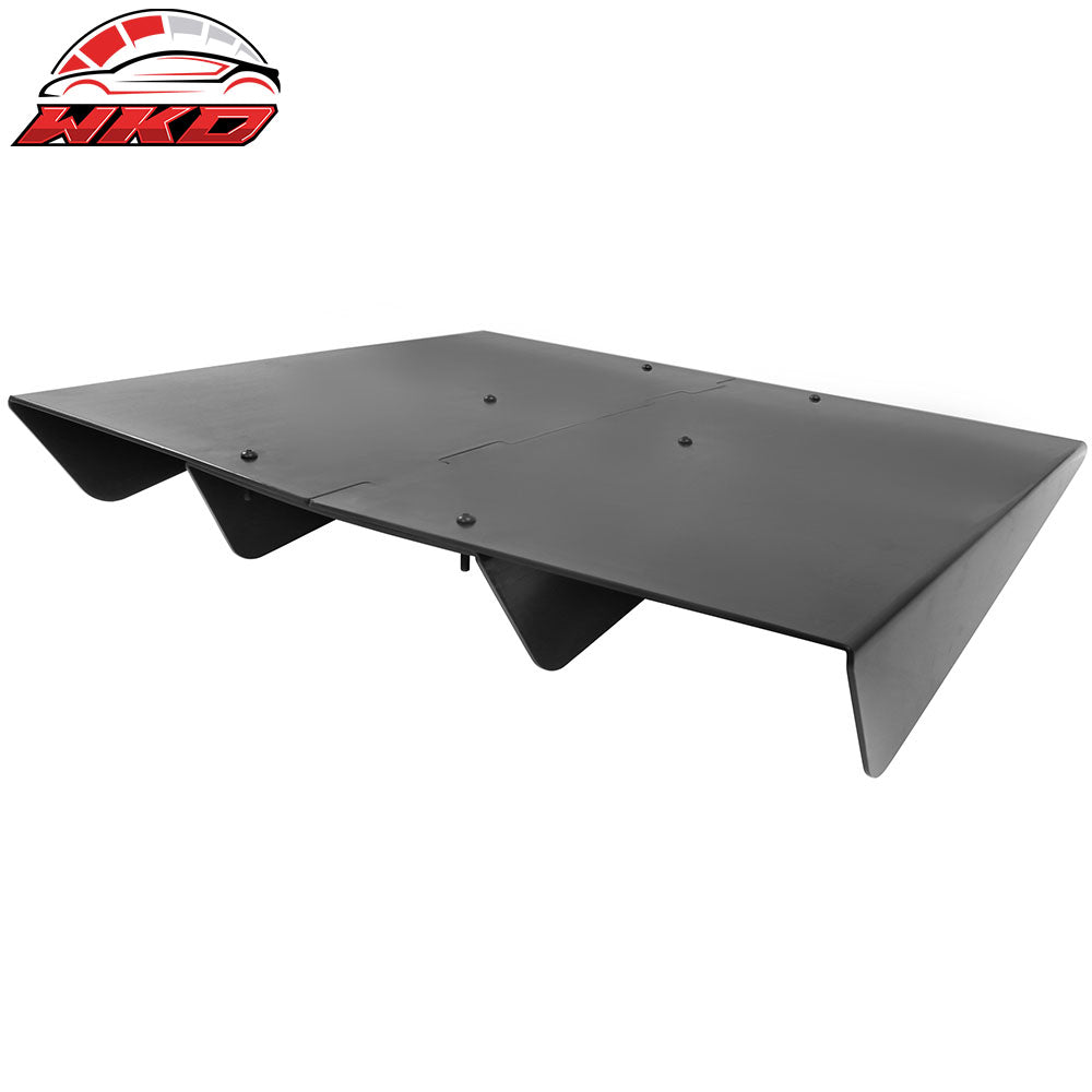 Universal Rear Diffuser 4 Shark Fins Under Bumper Splitter Unpainted Black ABS