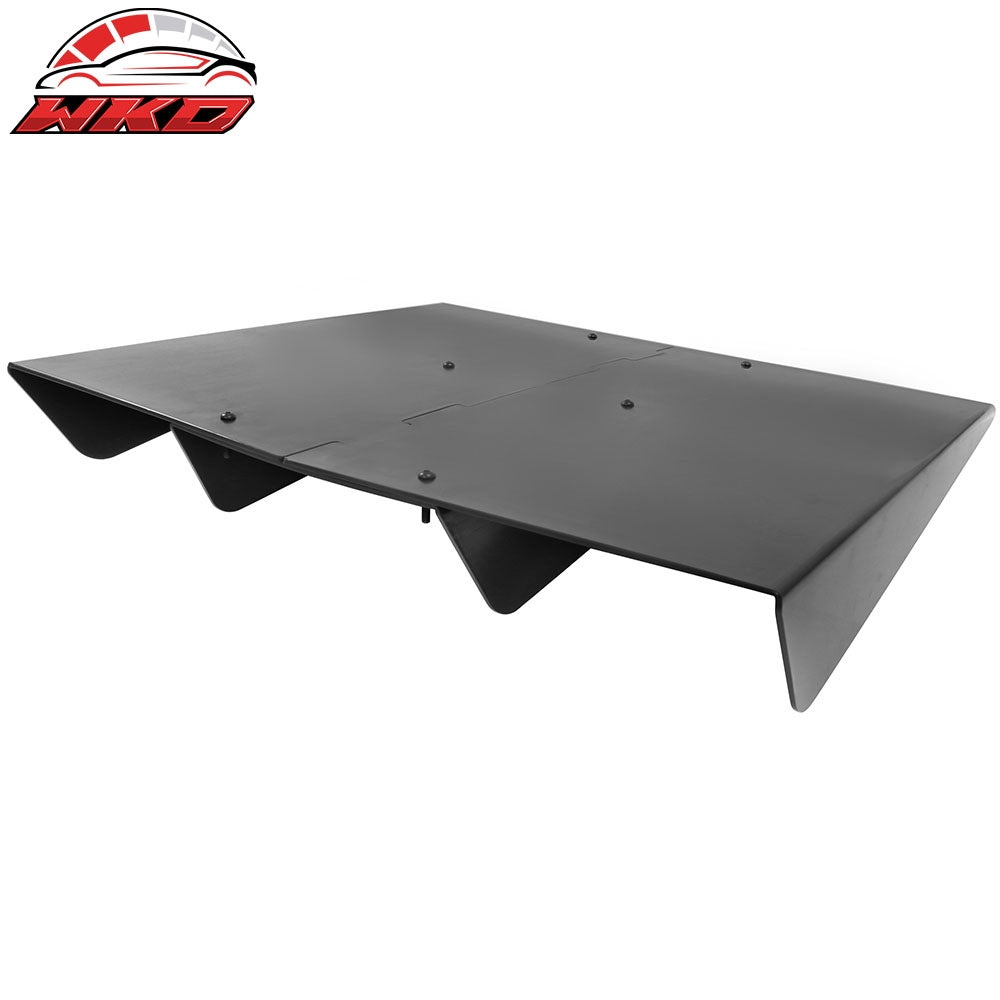 Universal Rear Diffuser 4 Shark Fins Under Bumper Splitter Unpainted Black ABS