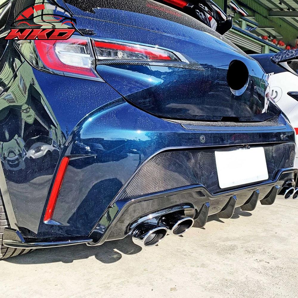 Fits 19-22 Corolla Hatchback Rear Diffuser & Bumper Splitter & Dual Muffler Tip