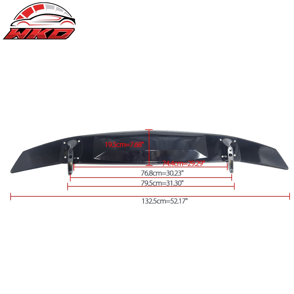 Universal 2 Post Rear Trunk Spoiler Wing Deck Lid Tail Trim Lip ABS Gloss Black