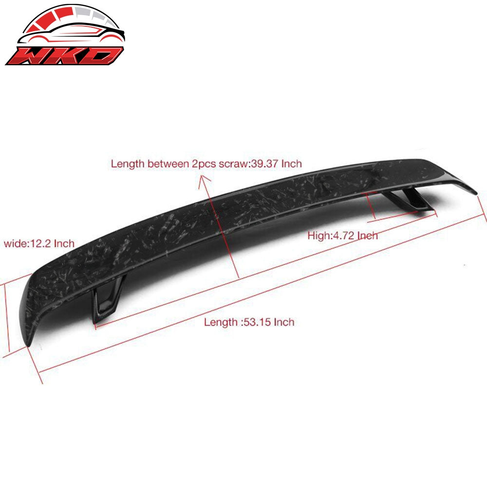 Universal Racing Rear Trunk Spoiler Lip Wing Added on Forged Carbon Fiber CF