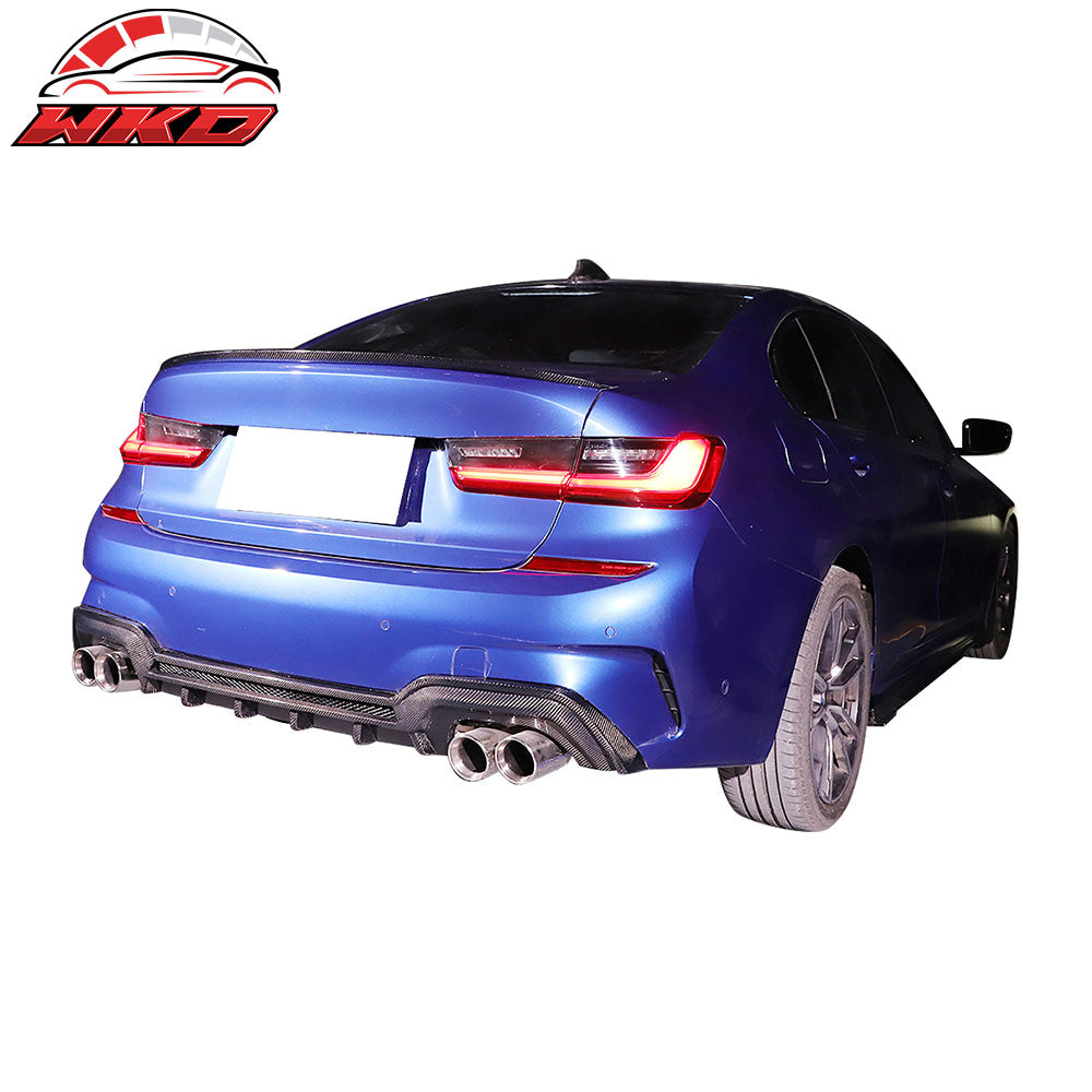 Fits 19-26 BMW 3-Series G20 G80 M3 M Style Rear Trunk Spoiler Wing Carbon Fiber
