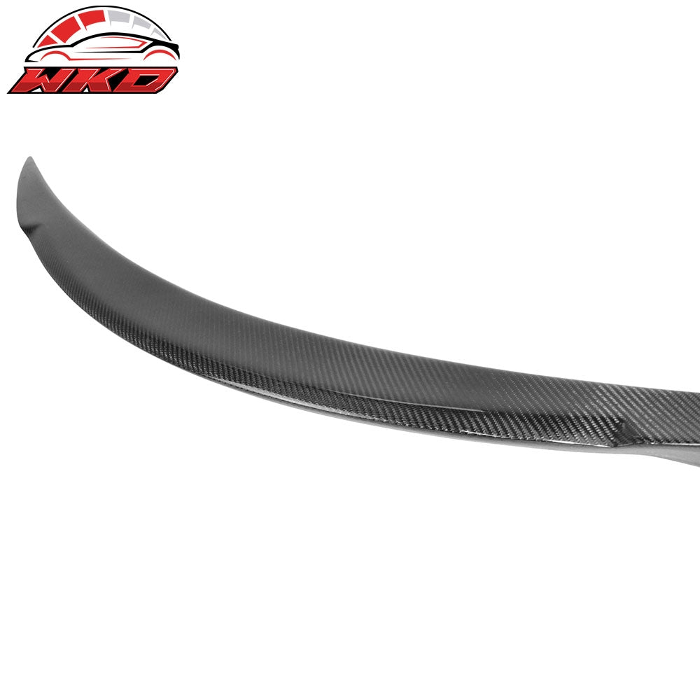Fits 12-25 Tesla Model S V Style Rear Trunk Spoiler Wing Lip Carbon Fiber Trim