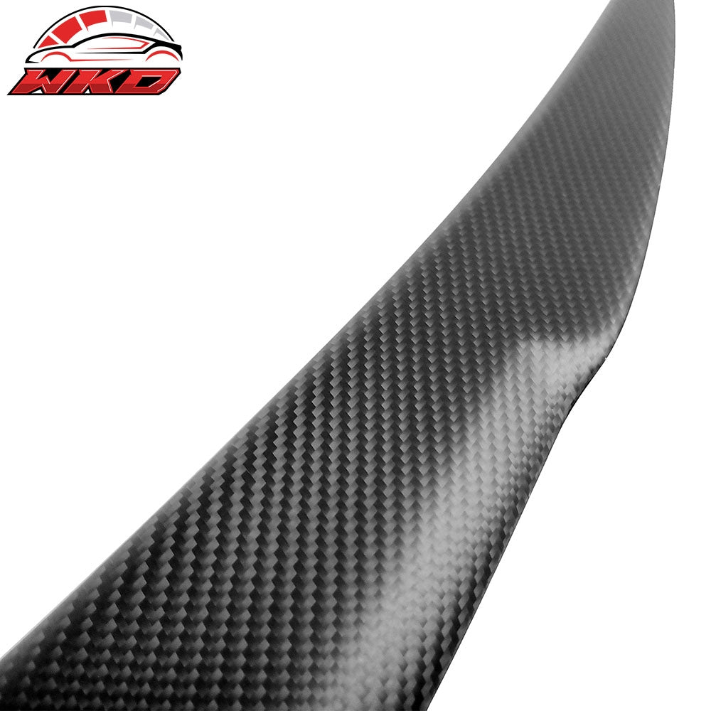 Fits 12-25 Tesla Model S V Style Rear Trunk Spoiler Wing Lip Matte Carbon Fiber