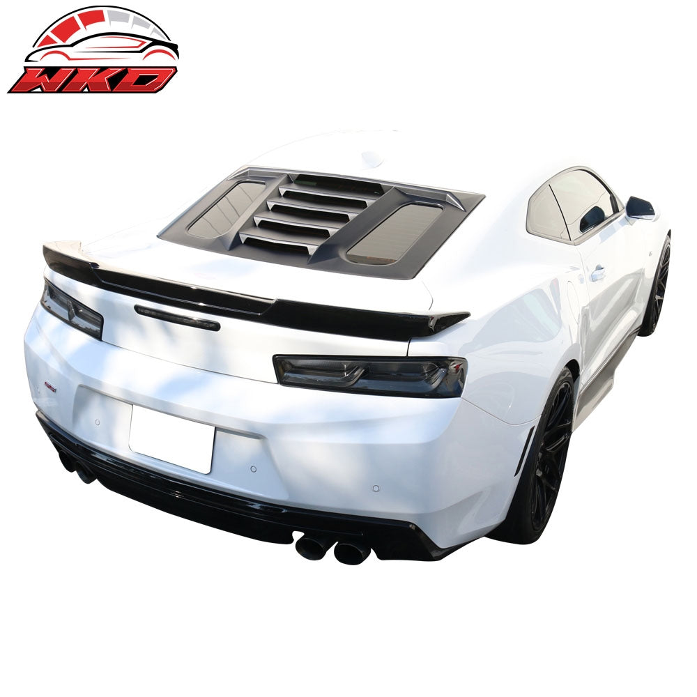 Fits 16-24 Chevrolet Camaro Coupe 2PCS GT Side + IKON V2 Rear Window Louvers ABS
