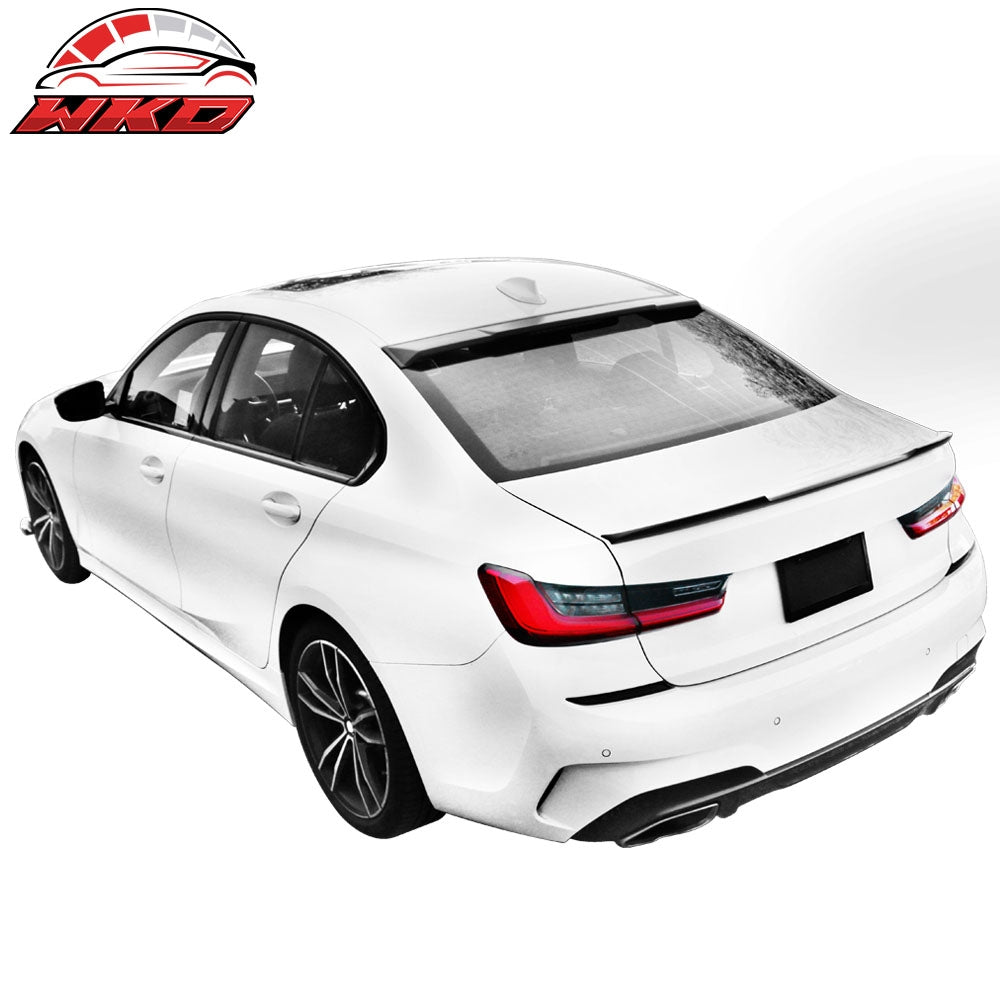 Fits 19-26 BMW 3 Series G20 Ikon Style Roof Spoiler Wing Lip Matte Black PP