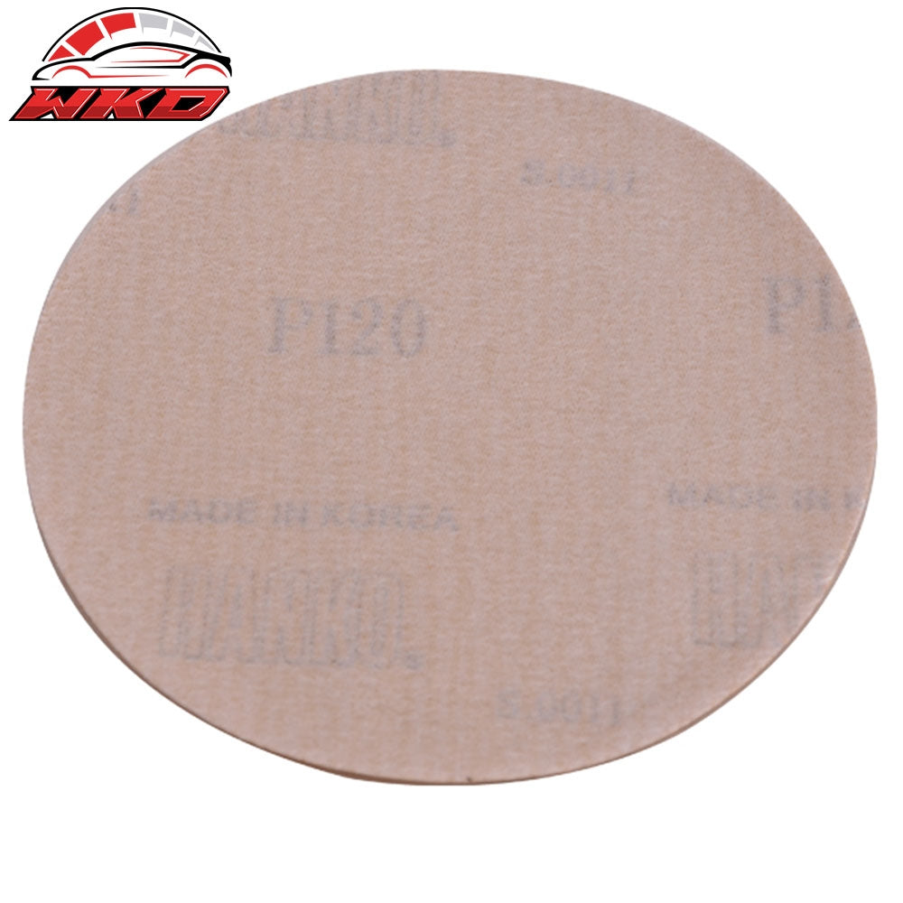 Dry 5Inch No Hole Sand Sanding Paper 120 Grit Auto Repair Sanding Disc 100PC