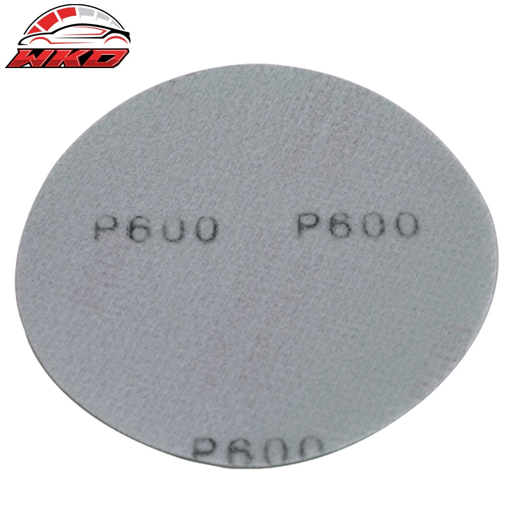 Wet Dry 5 Inch No Hole Sand Paper Disc 600 Grit Auto Repair Sandpaper 100 PC