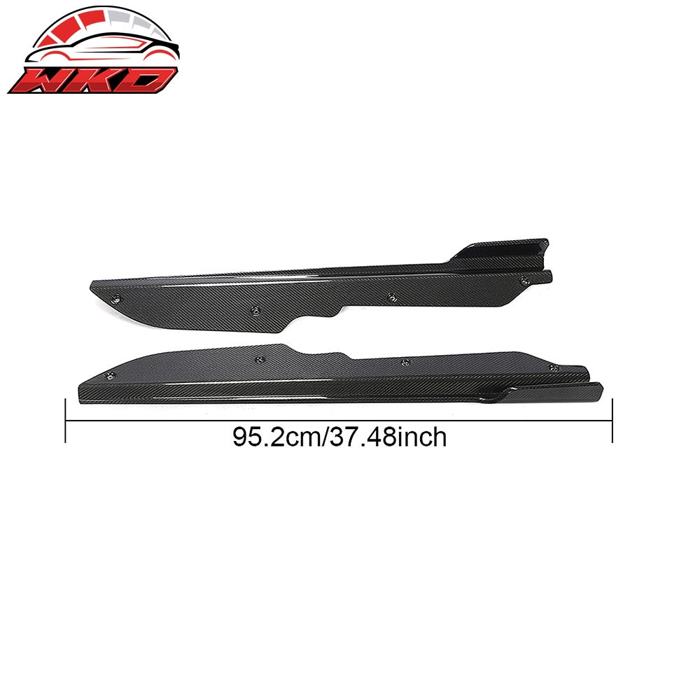For 20-25 Chevy Corvette C8 IKON Style Carbon Fiber Winglet Side Skirt Extension