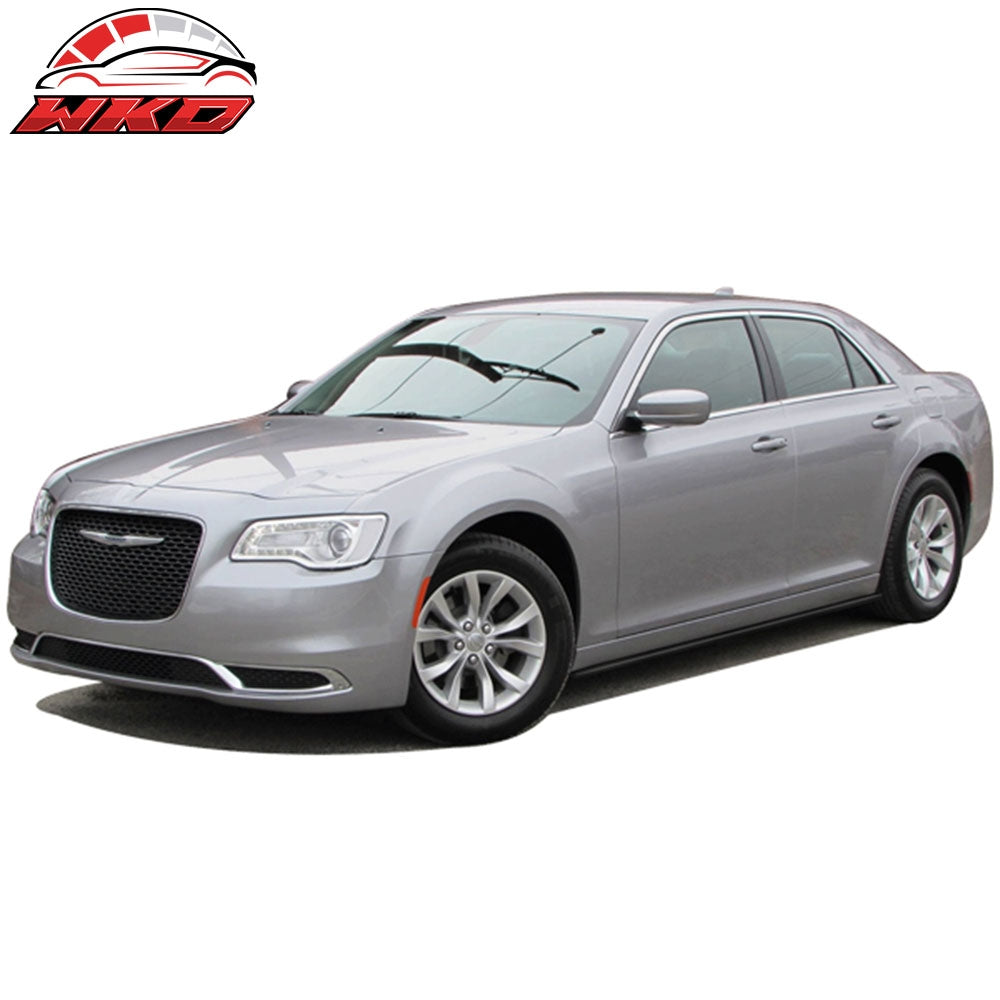 Fit 13-16 Chrysler 300 Carbon Fiber Texture V1 Style 2PC Side Skirt Extension PP