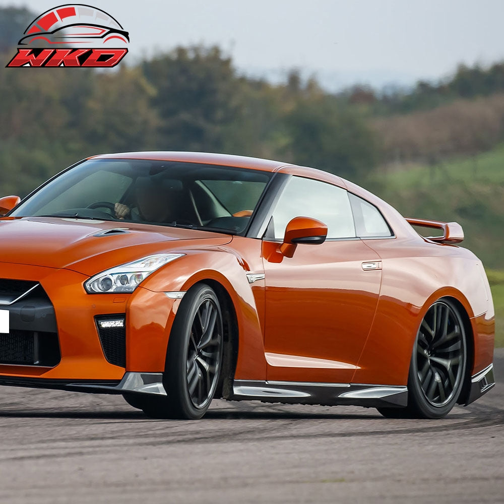 Fits 09-24 Nissan R35 GTR Upgrade 09-16 to 17+ Side Skirt Extension Rocker Panel