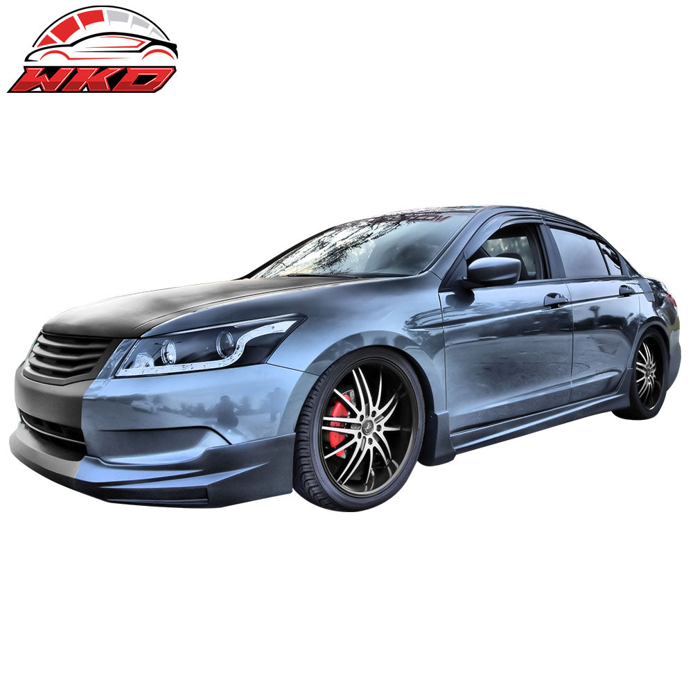 Fits 08-12 Honda Accord 4DR JDM Style Side Skirts PP Rocker Panel Extension 2PC