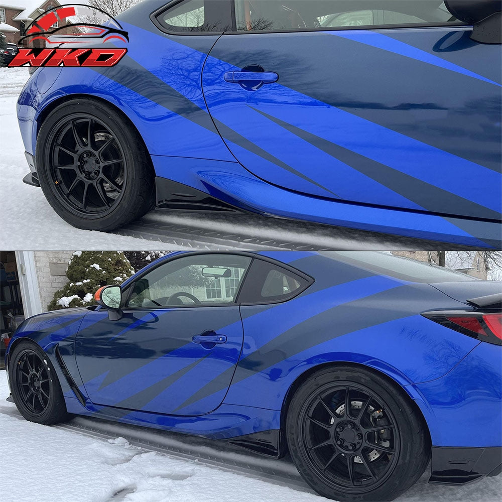 Fits 22-26 Toyota GR86/Subaru BRZ STI Style Side Skirts Splitter Winglets Lip PP