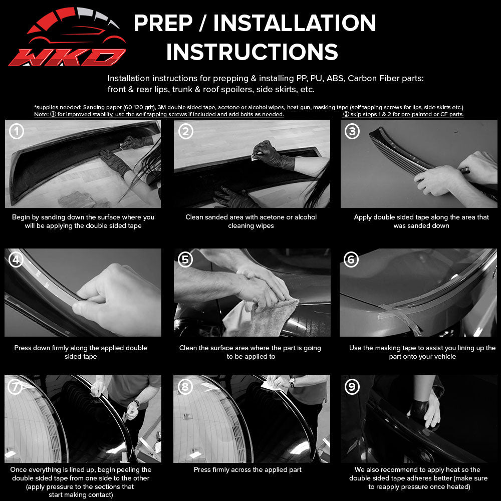 Fits 08-23 Dodge Challenger IKON XE Style Rear Side Window Louver Vent Scoops