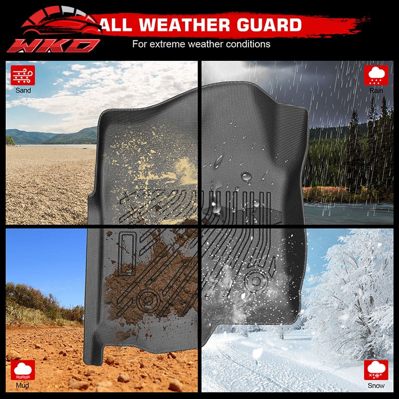 Fits 99-07 Silverado 1500 2500 3500 Anti-Slip Floor Mats All Weather TPE Carpets