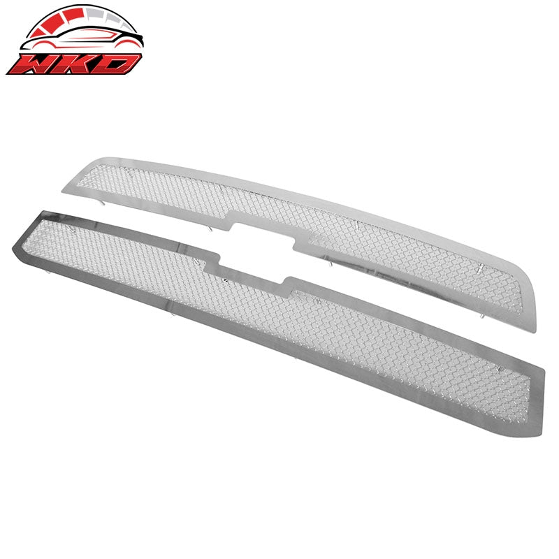 Fits 2003-2005 Silverado 1500 2500 HD 3500 Chrome Mesh Style Front Upper Grille