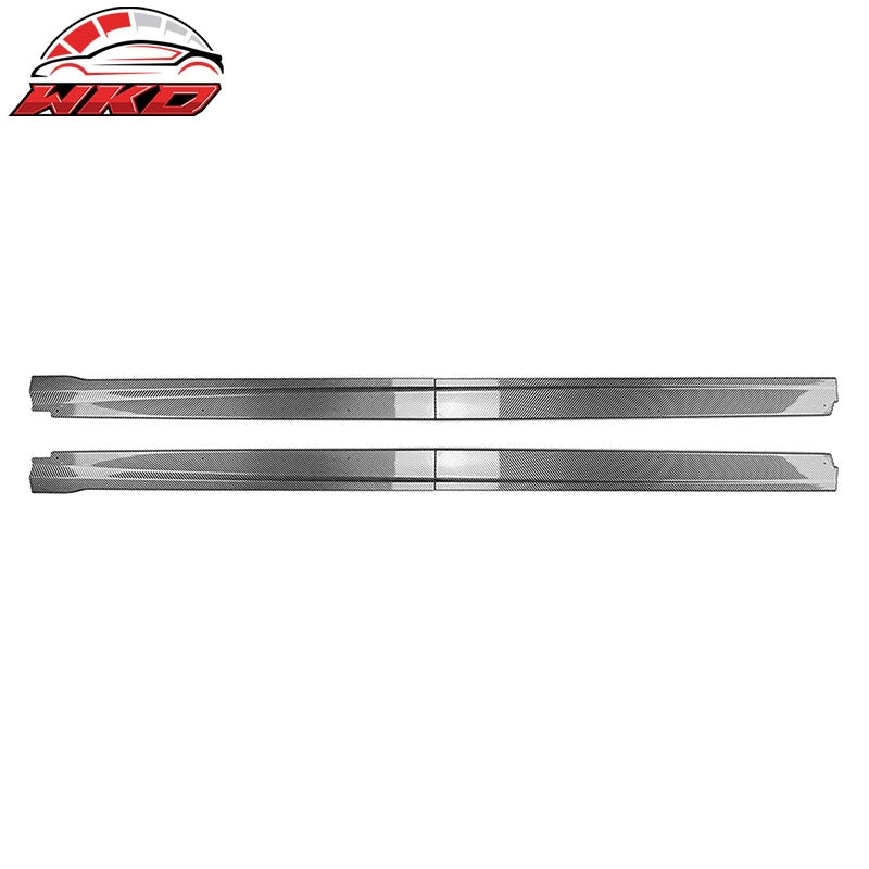 Fits 22-26 Subaru WRX STI Side Skirt Extension Molding Lip PP Carbon Fiber Print