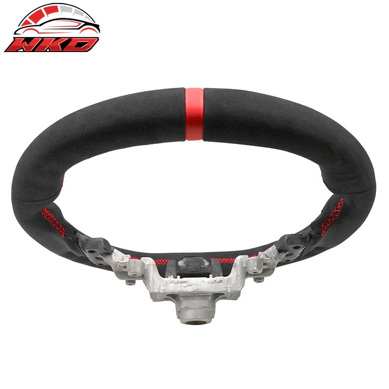 Fits 15-21 Subaru WRX & STI Steering Wheel Alcantara + Red Stitching + Red Line