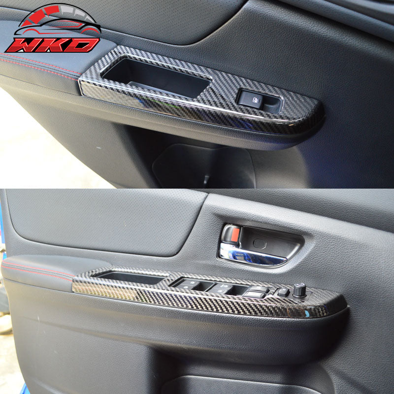 Fits 15-21 Subaru WRX STI Window Switch Panel Cover Carbon Fiber