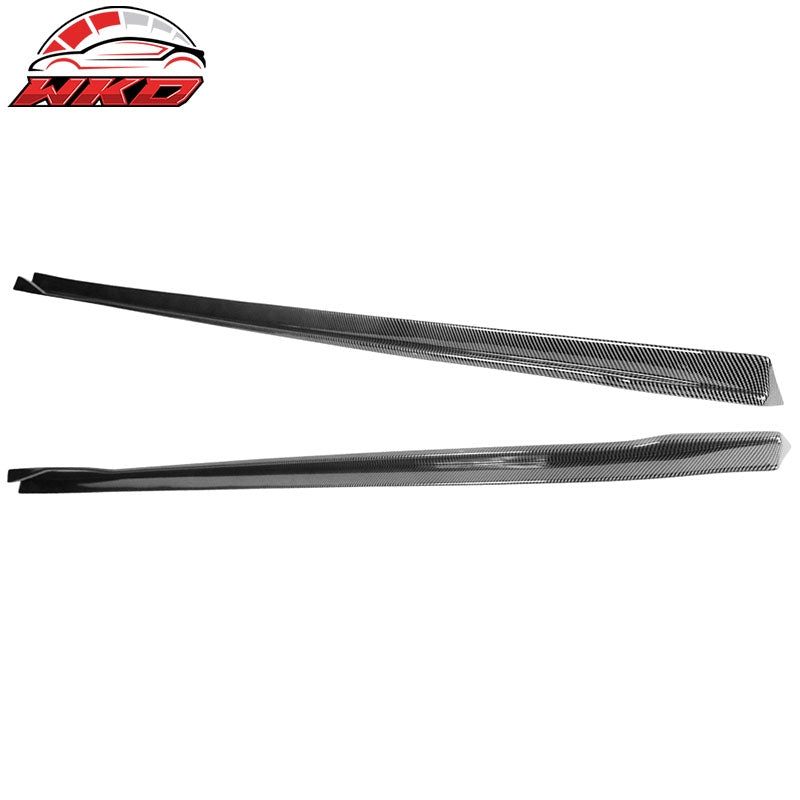 Fits 17-26 Tesla Model 3 Side Skirts Extension Rocker Panel Carbon Fiber Print