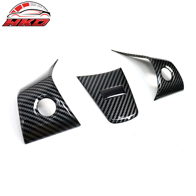 Fits 17-23 Tesla Model 3 & 20-25 Y Steering Wheel Cover Trim Carbon Fiber Print