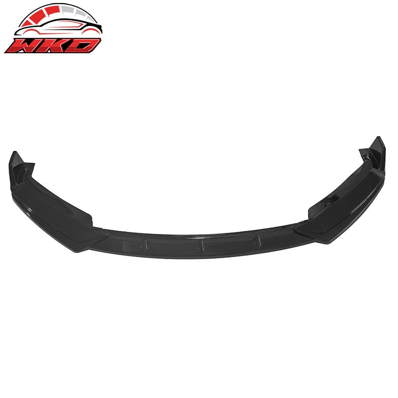 Fits 16-21 Tesla Model S Front Bumper Lip Splitter Chin Splitter PP Gloss Black