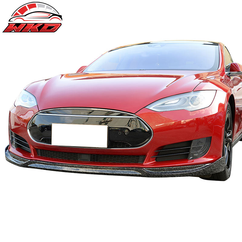 Fits 12-16 Tesla Model S JC Front Bumper Lip Forged Carbon Fiber