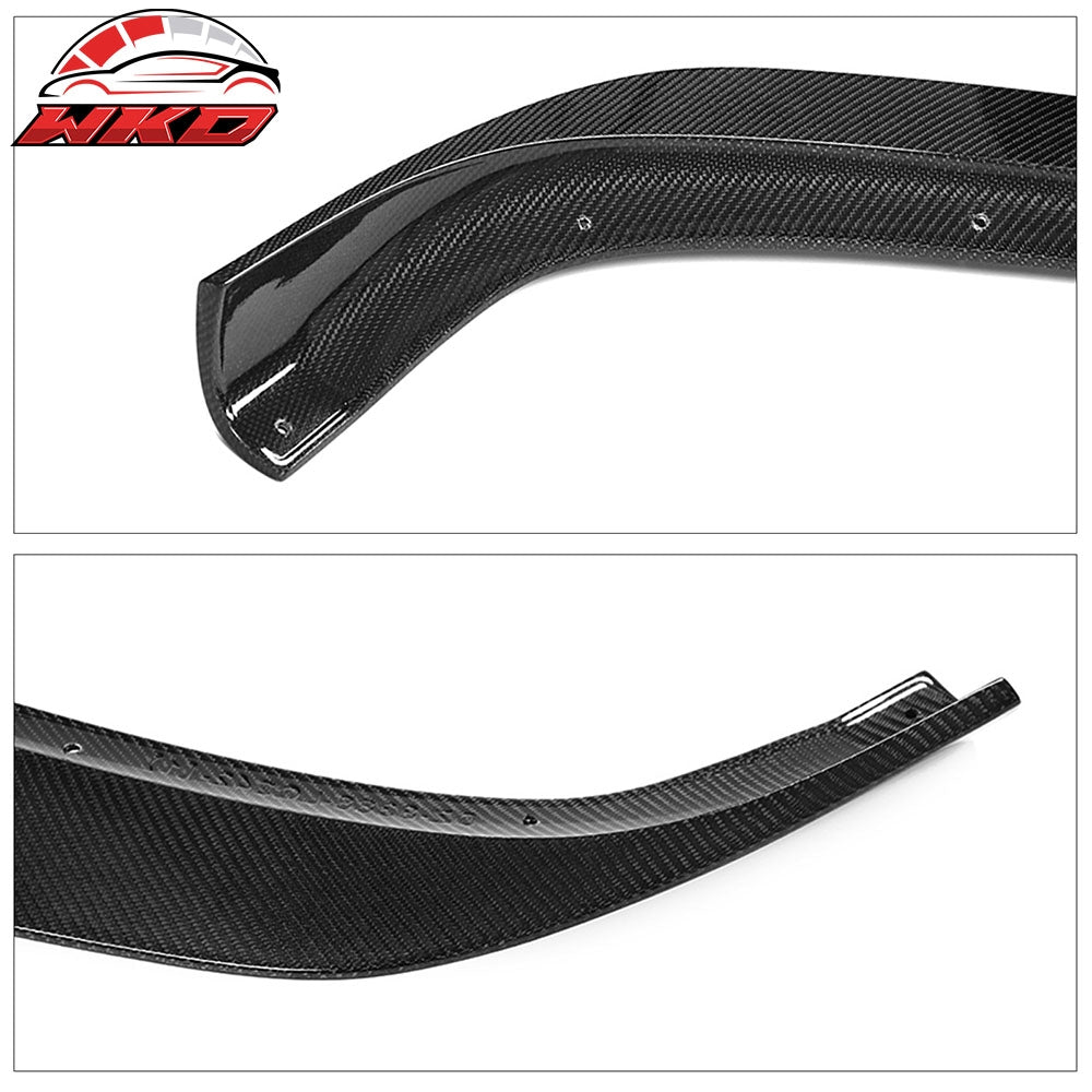 Fits 16-21 Tesla Model S Track Pack Front Bumper Lip Carbon Fiber 3PC Spoiler